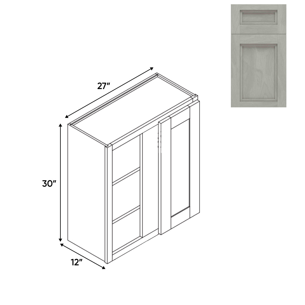 RTA - Havana Plata - Wall Blinder Corner - 1 Door 2 Shelf - 27"W x 30H" x 12"D - HAP-WBC2730