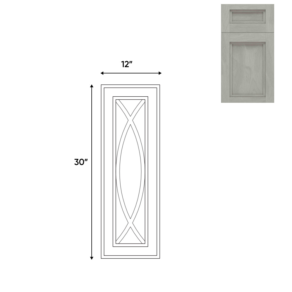 RTA - Havana Plata - 12"W x 30"H - Wall Decoration Glass Door