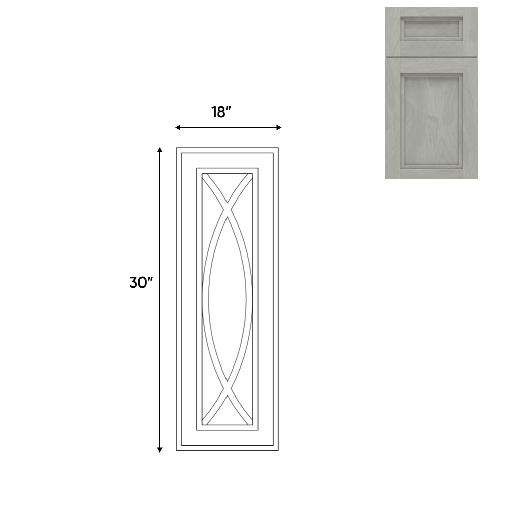 RTA - Havana Plata - 18"W x 30"H - Wall Decoration Glass Door