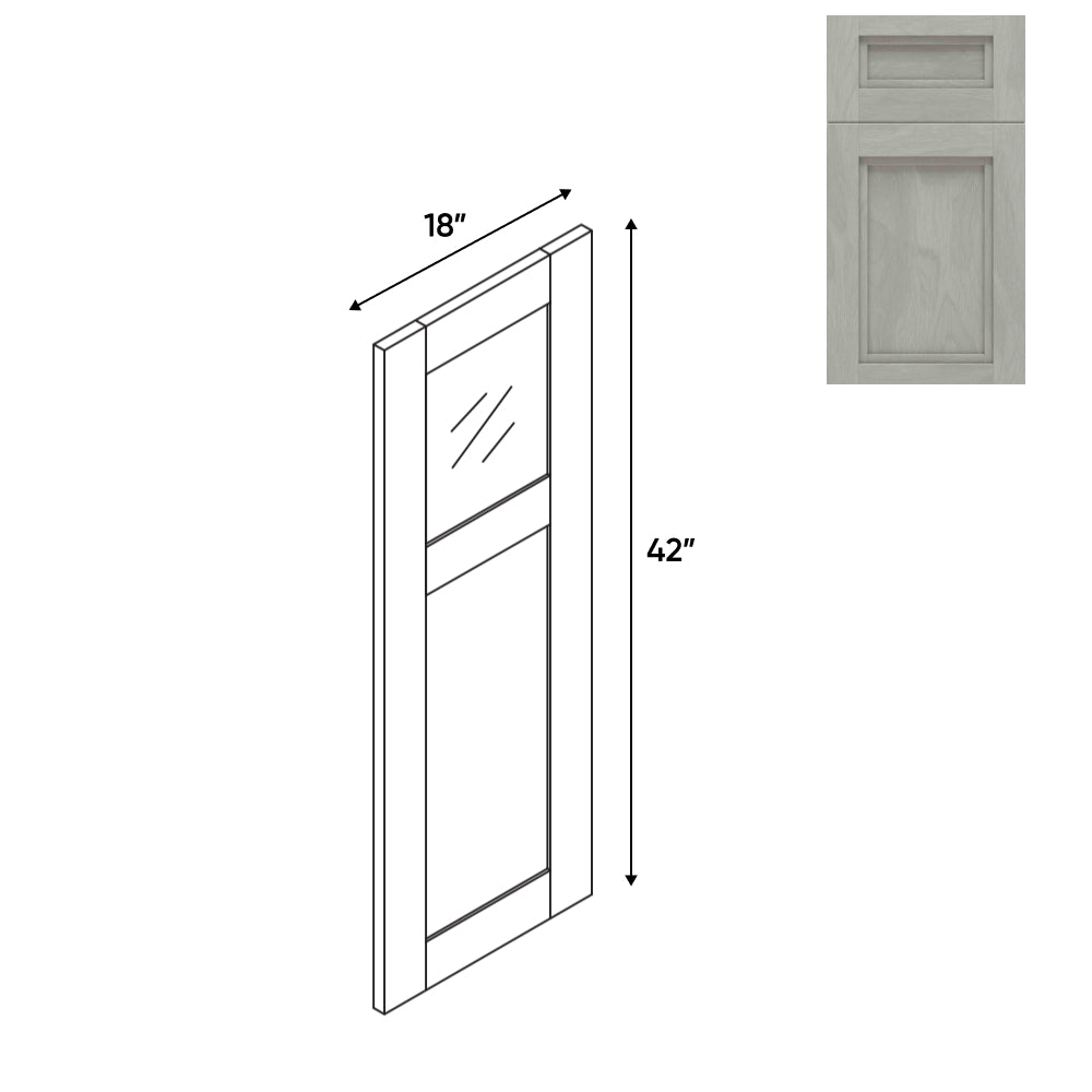 RTA - Havana Plata - Wall Glass Door - Right - 18"W x 42"H - HAP-WGD1842R