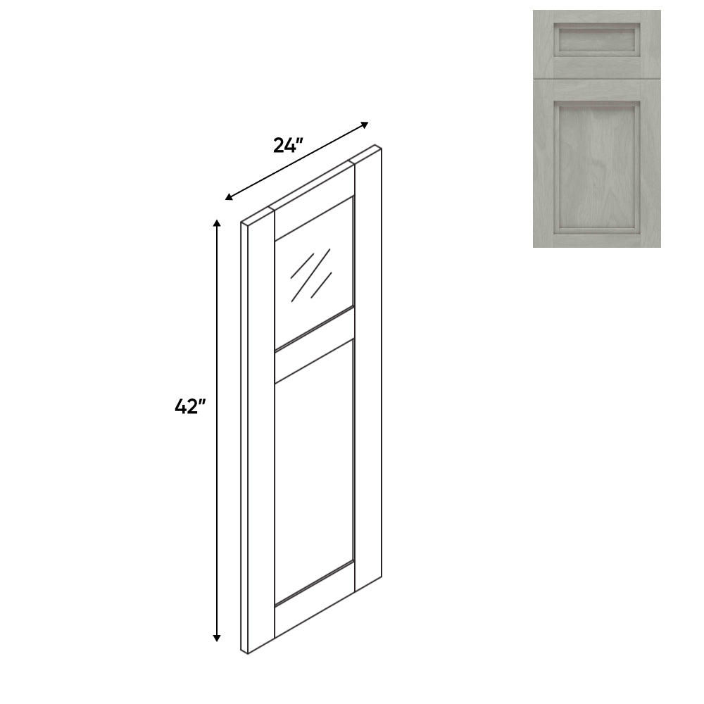 RTA - Havana Plata - Diagonal Wall Glass Door - Left - 24"W x 42"H x 12"D - HAP-WGDC2442L