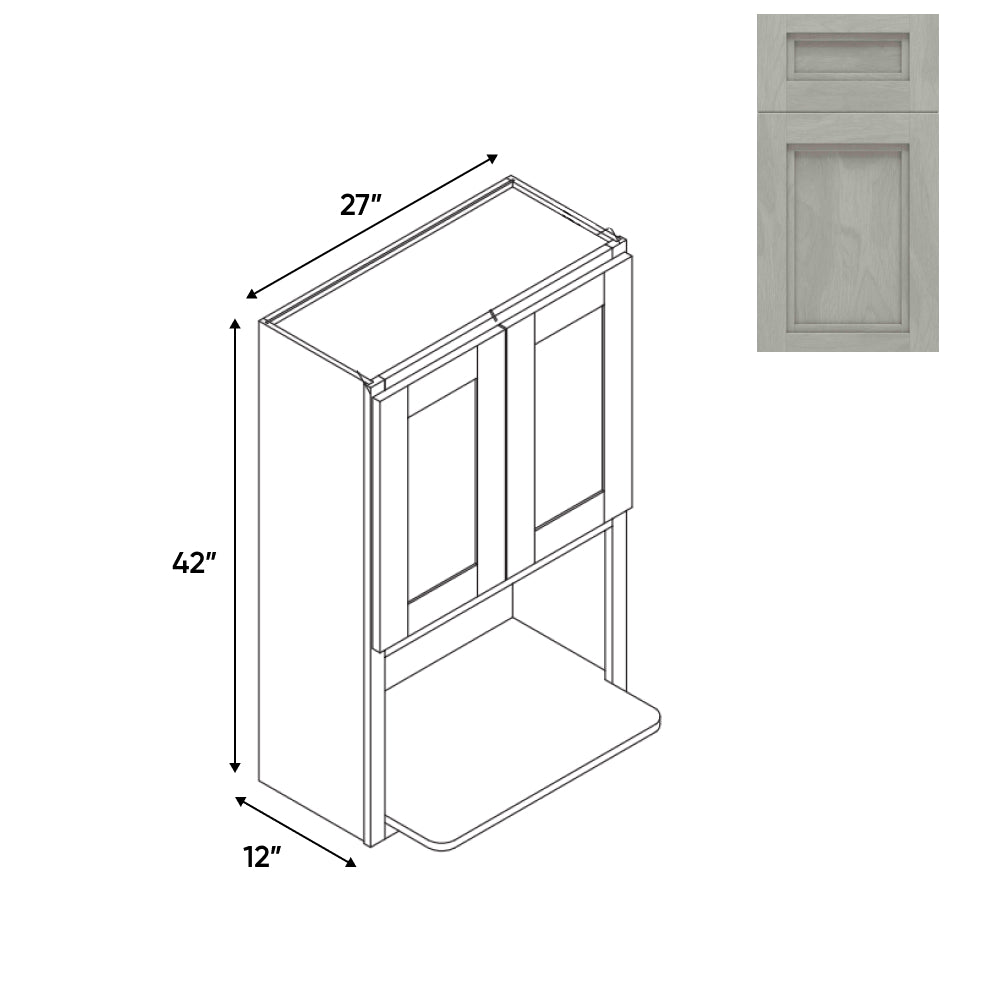 RTA - Havana Plata - Microwave Wall Cabinets with 2 Door 1 Shelf - 27"W x 42"H x 12"D - HAP-WM274212