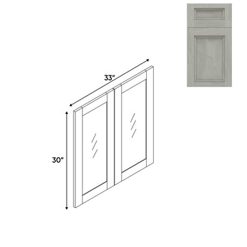 RTA - Havana Plata - Wall Molding Glass Door with 2 Door - 33"W x 30"H x 0.75"D - HAP-WMD3330GD