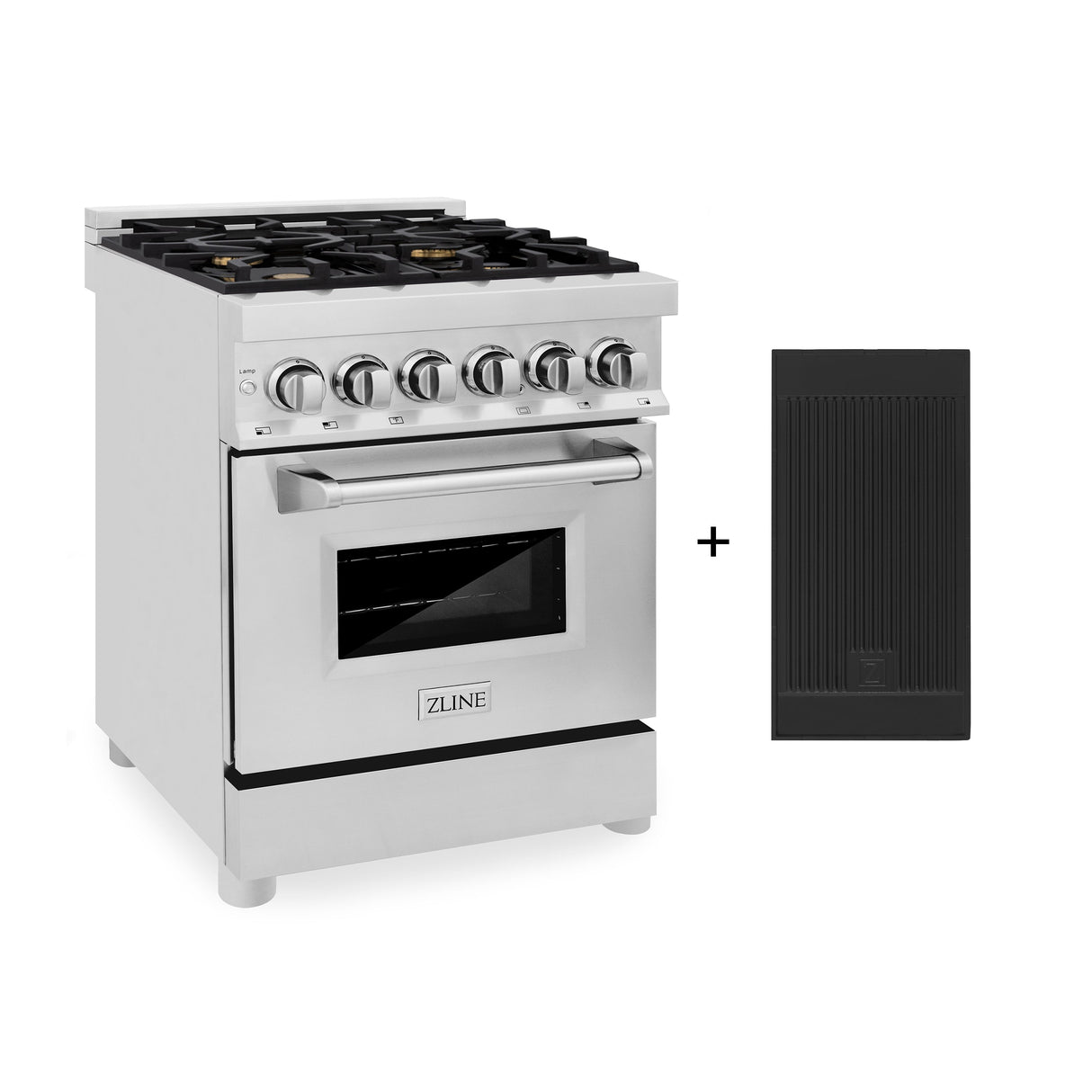 ZLINE 24 in. 2.8 cu. ft. Legacy Dual Fuel Range with 4 Burner Gas Cooktop and Electric Convection Oven