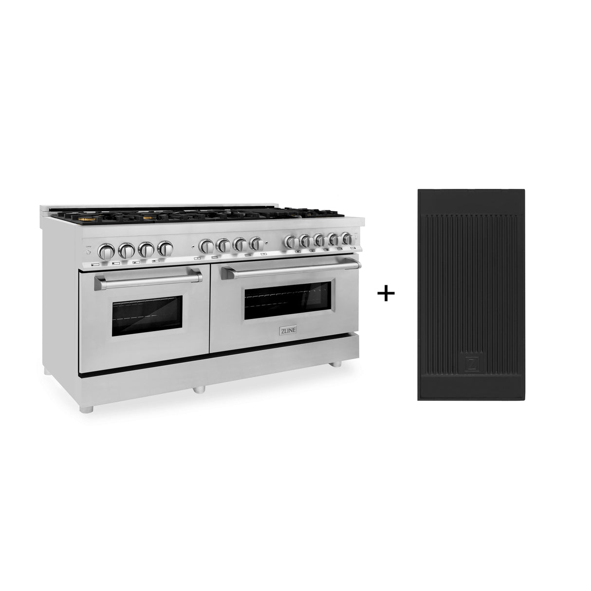 ZLINE 60 in. 7.4 cu. ft. Legacy Dual Fuel Range with 9 Burner Gas Cooktop and 2 Electric Convection Ovens