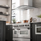 ZLINE 48" Convertible Vent Convertible Vent Wall Mount Range Hood in Stainless Steel & Glass (KN4-48)