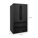 ZLINE 36 in. 21.6 cu. ft. Counter-Depth French Door Refrigerator with Water and Ice Dispenser with Extra Water Filter in Fingerprint-Resistant Black Stainless Steel (RFM-W-WF-36-BS)