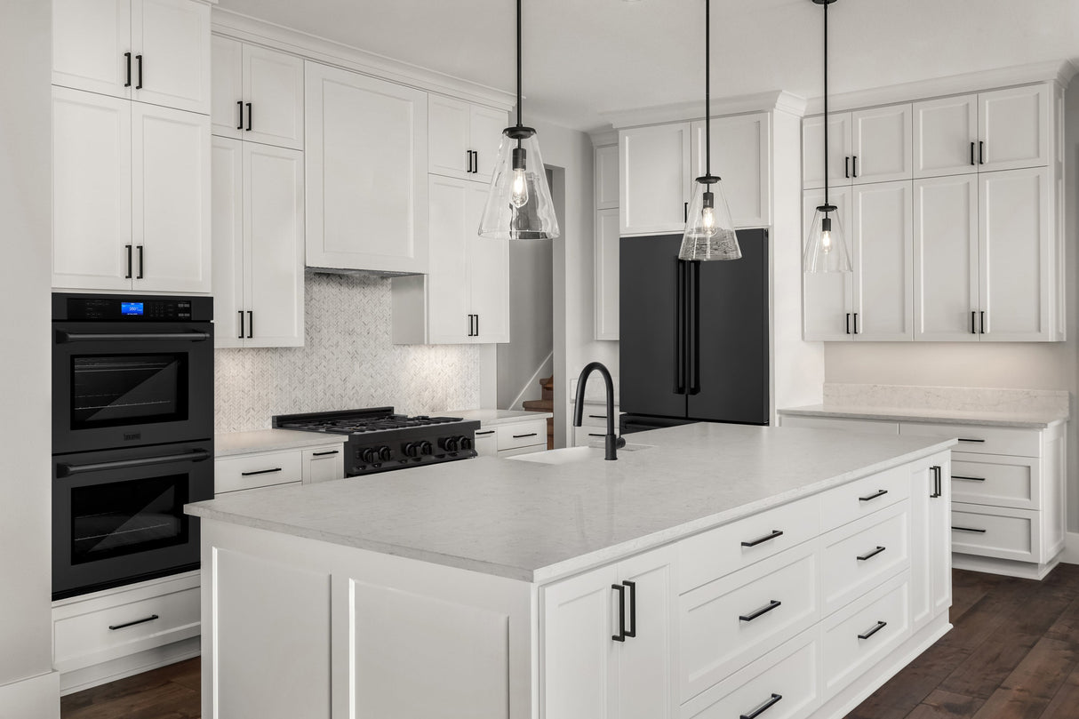 ZLINE 36 in. 21.6 cu. ft. Counter-Depth French Door Refrigerator with Water and Ice Dispenser with Extra Water Filter in Fingerprint-Resistant Black Stainless Steel (RFM-W-WF-36-BS)