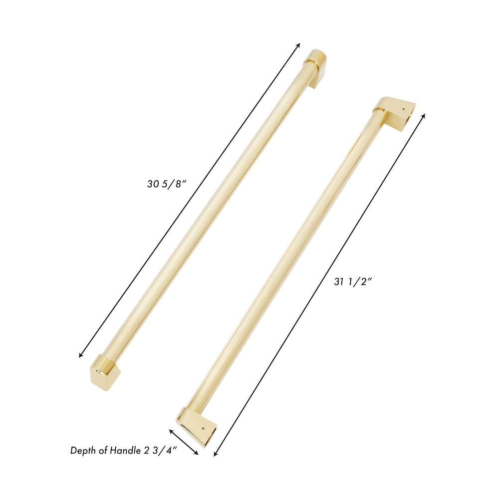ZLINE Autograph Edition Polished Gold Traditional Handles (Set of 4) for Counter-Depth and Standard-Depth Refrigerators (RFMHZ-36-G)
