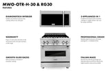 ZLINE 30 in. Kitchen Package Stainless Steel Gas Range and Over The Range Microwave with Traditional Handle (2KP-RGOTRH30)