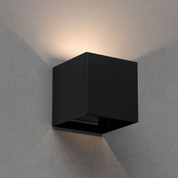 9W Square Shape LED Wall Sconce, 3000K Warm White, 500LM, Clear Glass, Wall Mount, 120V Triac Dimmable ETL Damp Location