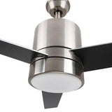 Ranger 52" In. Silver/Silver/black 3 Blade Smart Ceiling Fan with LED Light Kit Works with Wall control, Wi-Fi apps and Voice control via Google Assistant/Alexa/Siri