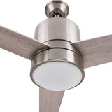 Ranger 52" In. Silver/Wooden Pattern 3 Blade Smart Ceiling Fan with LED Light Kit Works with Wall control, Wi-Fi apps and Voice control via Google Assistant/Alexa/Siri