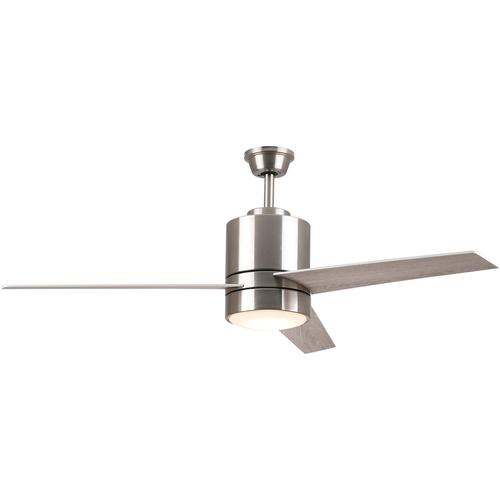 Ranger 52" In. Silver/Wooden Pattern 3 Blade Smart Ceiling Fan with LED Light Kit Works with Wall control, Wi-Fi apps and Voice control via Google Assistant/Alexa/Siri