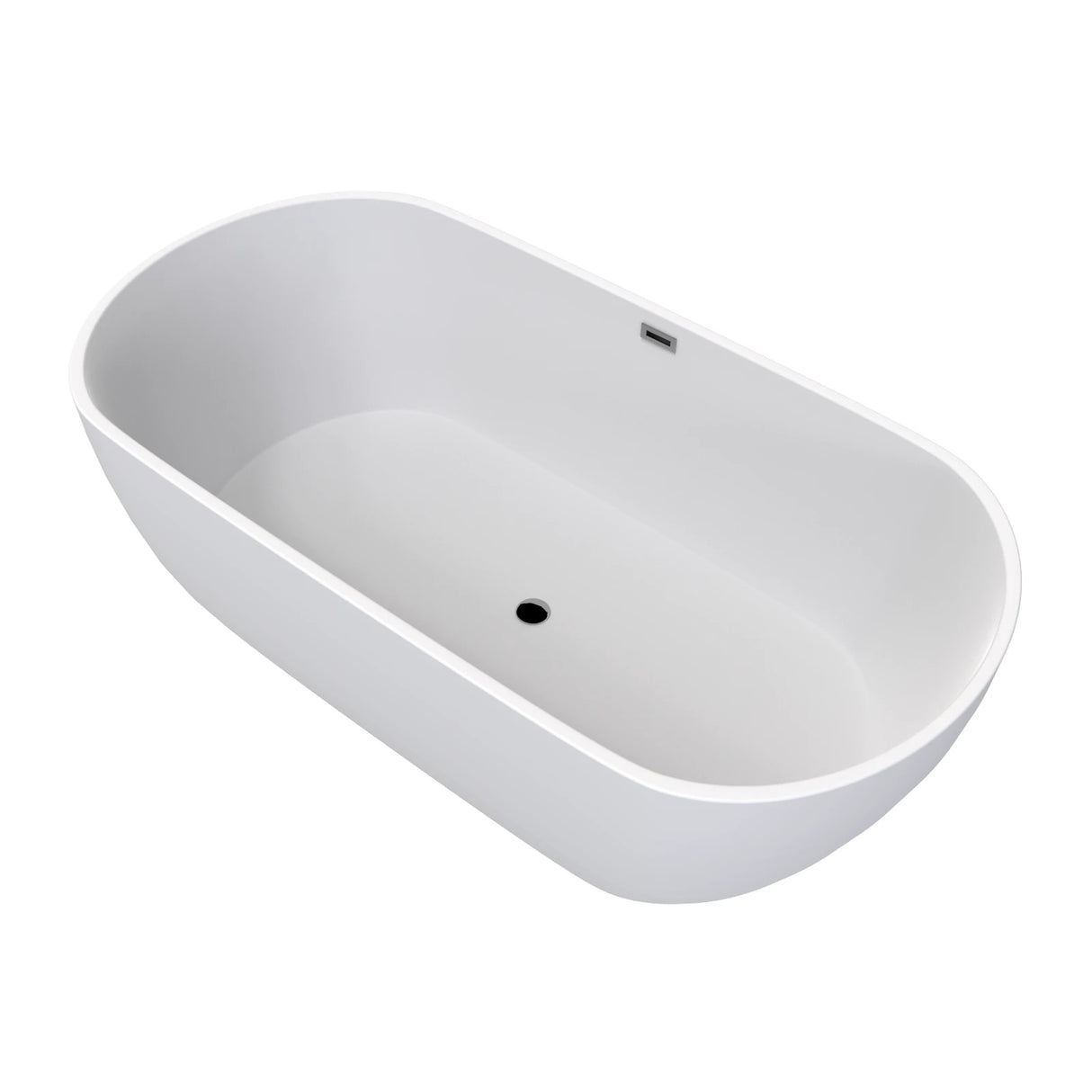 Flora 59 in. Classic Series Acrylic Freestanding Soaking Bathtub in Glossy White with Chrome-Plated Drain Cover & Pop Up-Overflow Hole