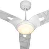 Innovator White/Marble Pattern Finish/White Marble 3 Blade Smart Ceiling Fan with Dimmable LED Light Kit Works with Remote Control, Wi-Fi apps and Voice control via Google Assistant/Alexa/Siri