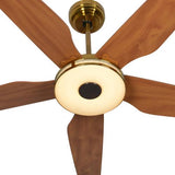 Smart Gold/Wood 5 Blade Smart Ceiling Fan with Dimmable LED Light Kit Works with Remote Control, Wi-Fi apps and Voice control via Google Assistant/Alexa/Siri