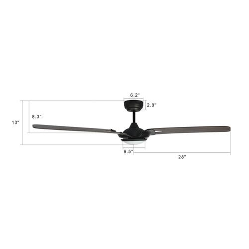 Innovator Black/Dark Wood Pattern/Wood 3 Blade Smart Ceiling Fan with Dimmable LED Light Kit Works with Remote Control, Wi-Fi apps and Voice control via Google Assistant/Alexa/Siri