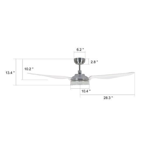 Icebreaker Silver 3 Blade Smart Ceiling Fan with Dimmable LED Light Kit Works with Remote Control, Wi-Fi apps and Voice control via Google Assistant/Alexa/Siri