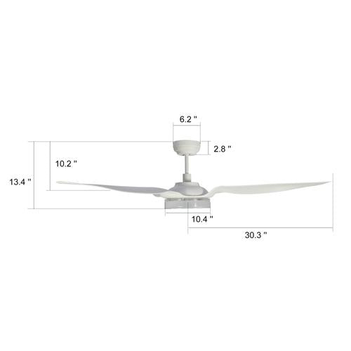 Icebreaker White/White 3 Blade Smart Ceiling Fan with Dimmable LED Light Kit Works with Remote Control, Wi-Fi apps and Voice control via Google Assistant/Alexa/Siri