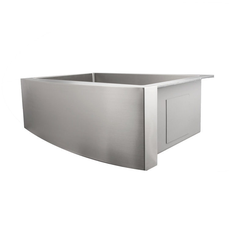 ZLINE 30 in. Zermatt Farmhouse Apron Mount Single Bowl Stainless Steel Kitchen Sink with Bottom Grid (SAS-30)