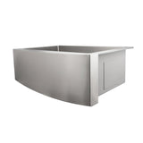 ZLINE 30 in. Zermatt Farmhouse Apron Mount Single Bowl Stainless Steel Kitchen Sink with Bottom Grid (SAS-30)