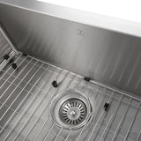 ZLINE 30 in. Zermatt Farmhouse Apron Mount Single Bowl Stainless Steel Kitchen Sink with Bottom Grid (SAS-30)