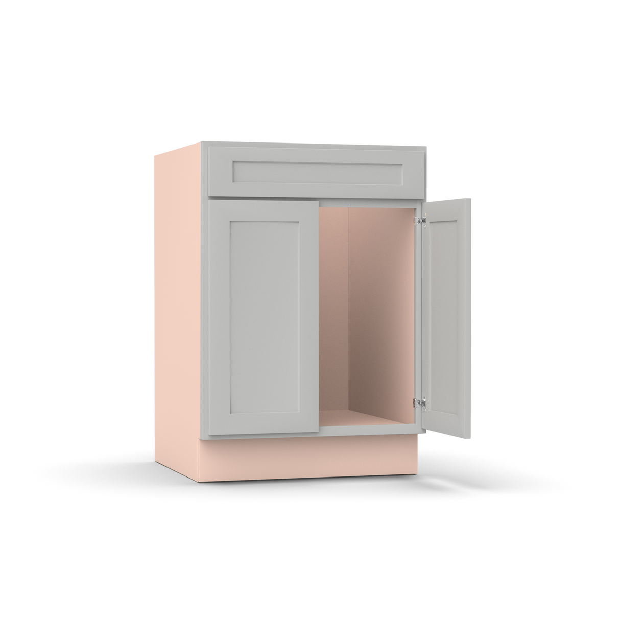 Liberty Shaker Ashen - 24 Inch Sink Base Cabinet - 24" Width x 34.5" Height x 24" Depth