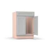 Liberty Shaker Ashen - 24 Inch Sink Base Cabinet - 24" Width x 34.5" Height x 24" Depth