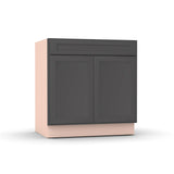 Liberty Shaker Grey - 33 Inch Sink Base Cabinet - 33" Width x 34.5" Height x 24" Depth