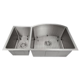 ZLINE 33 in. Aspen Undermount Double Bowl Stainless Steel Kitchen Sink with Bottom Grid (SC30D-33)