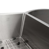 ZLINE 33 in. Aspen Undermount Double Bowl Stainless Steel Kitchen Sink with Bottom Grid (SC30D-33)
