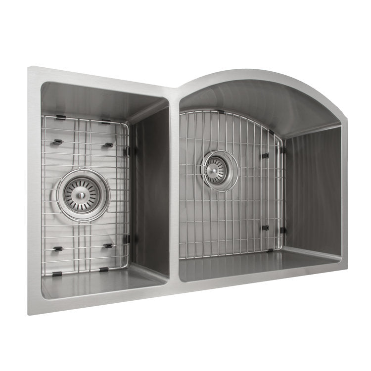ZLINE 33 in. Aspen Undermount Double Bowl Stainless Steel Kitchen Sink with Bottom Grid (SC30D-33)