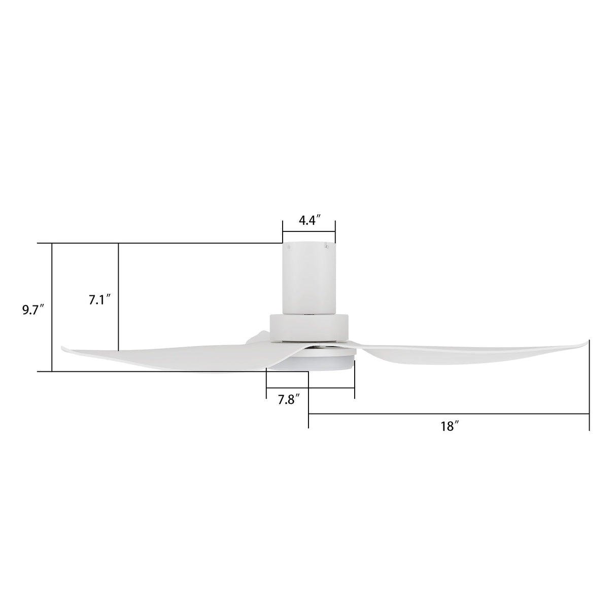 RYNA 36 In 3 Blade Smart Ceiling Fan With Integrated LED Lights With Google Home