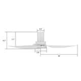 RYNA 36 In 3 Blade Smart Ceiling Fan With Integrated LED Lights With Google Home