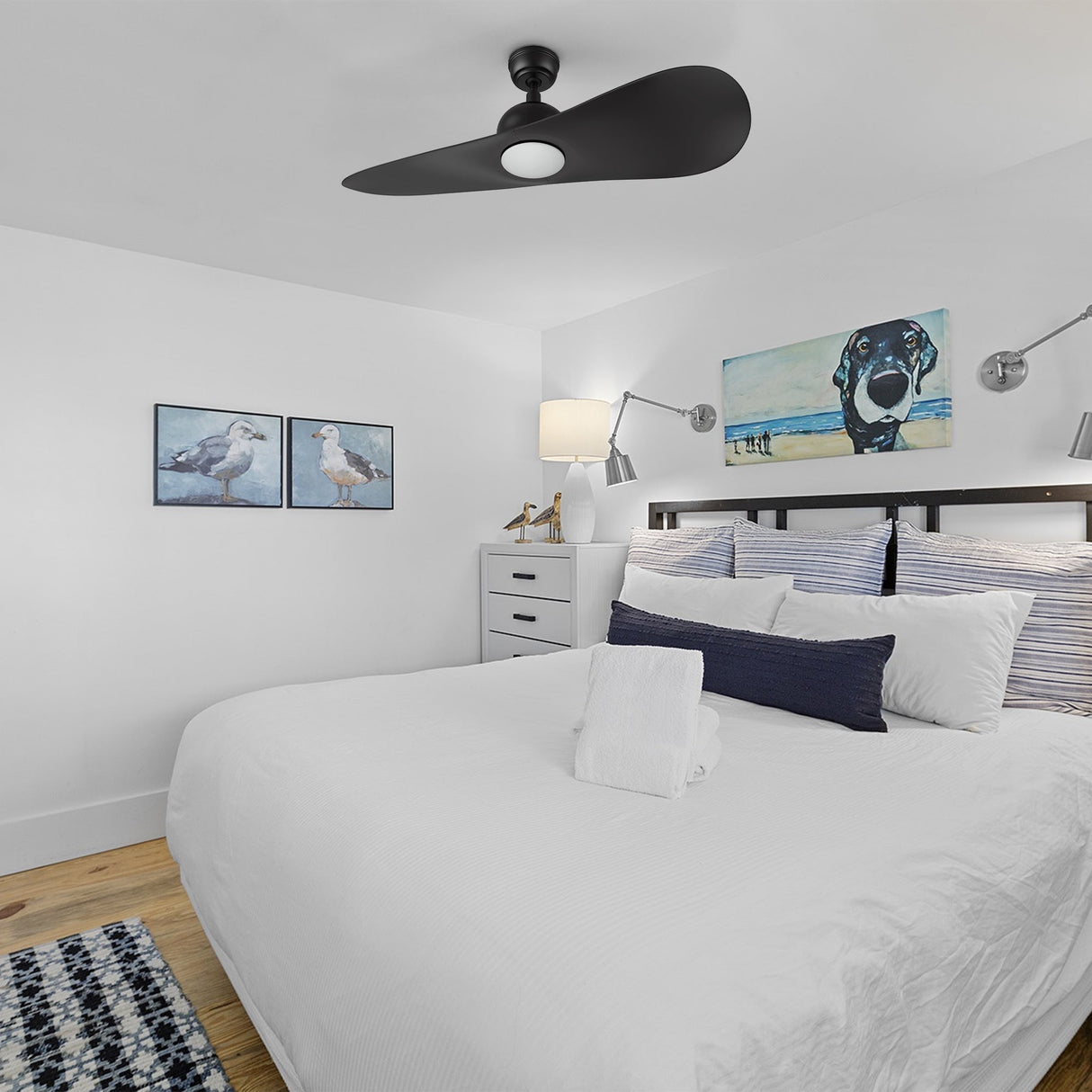 MAKO 52 In 2 Blade Smart Ceiling Fan With Integrated LED Lights With Google Home