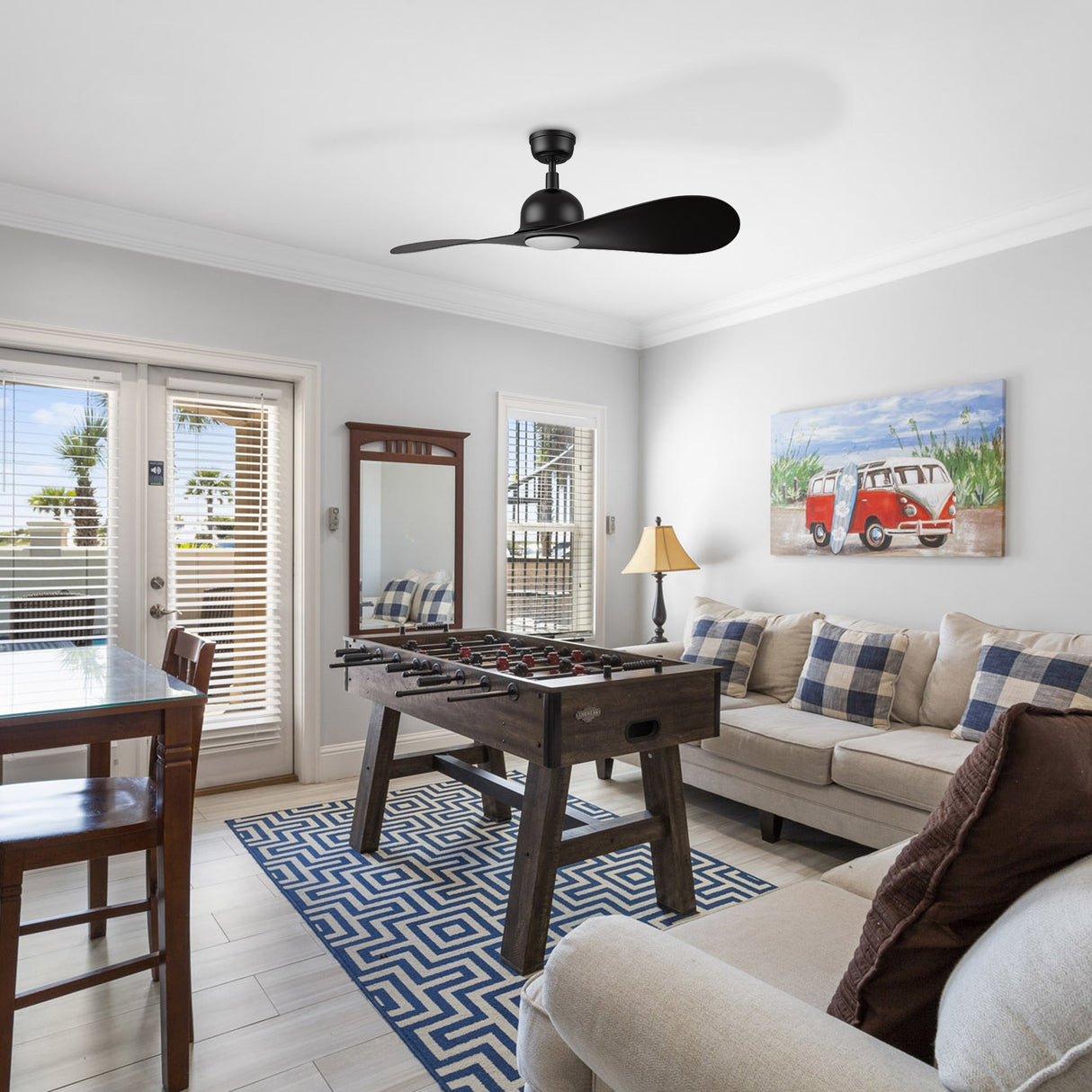 MAKO 52 In 2 Blade Smart Ceiling Fan With Integrated LED Lights With Google Home