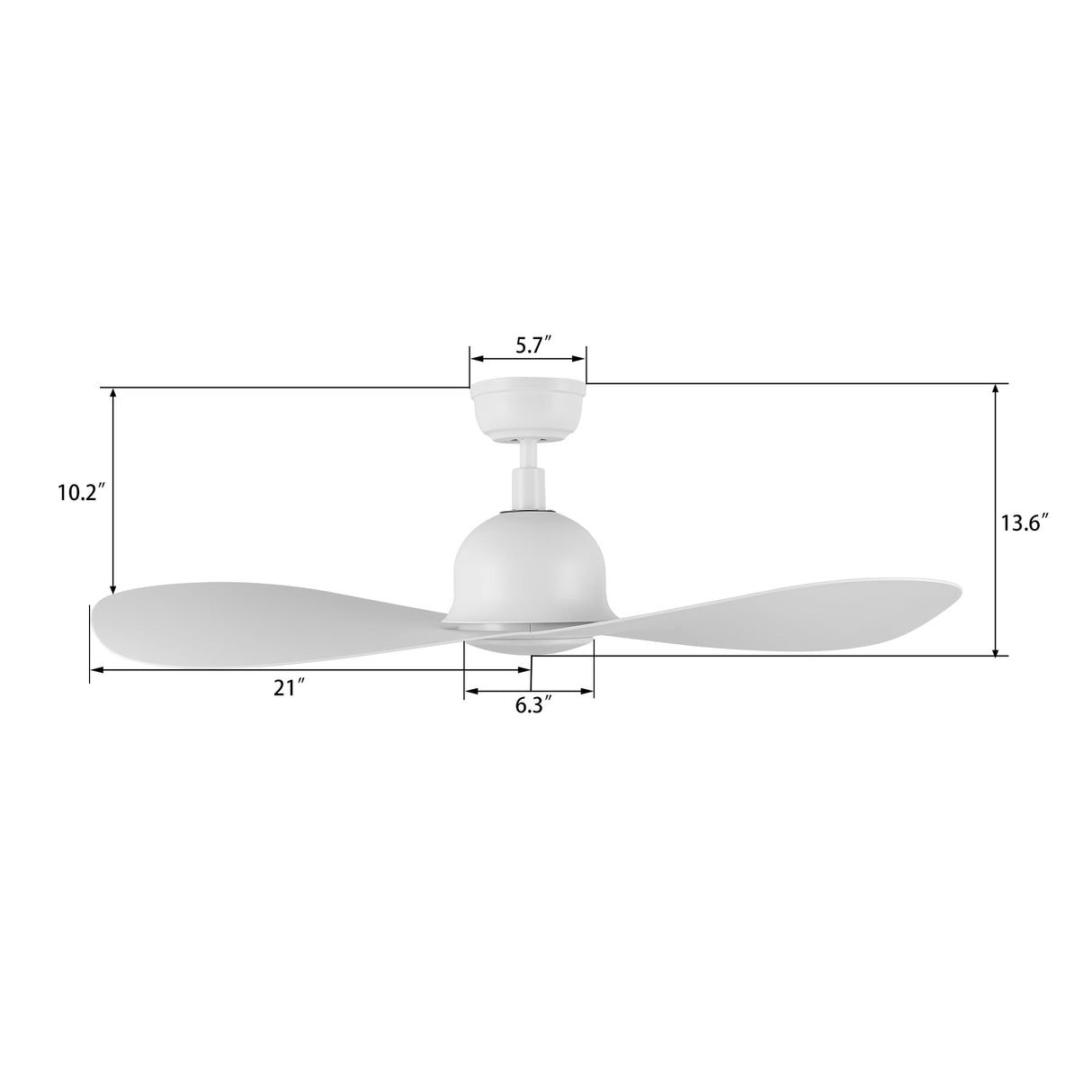 MAKO 52 In 2 Blade Smart Ceiling Fan With Integrated LED Lights With Google Home