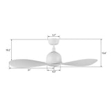 MAKO 52 In 2 Blade Smart Ceiling Fan With Integrated LED Lights With Google Home