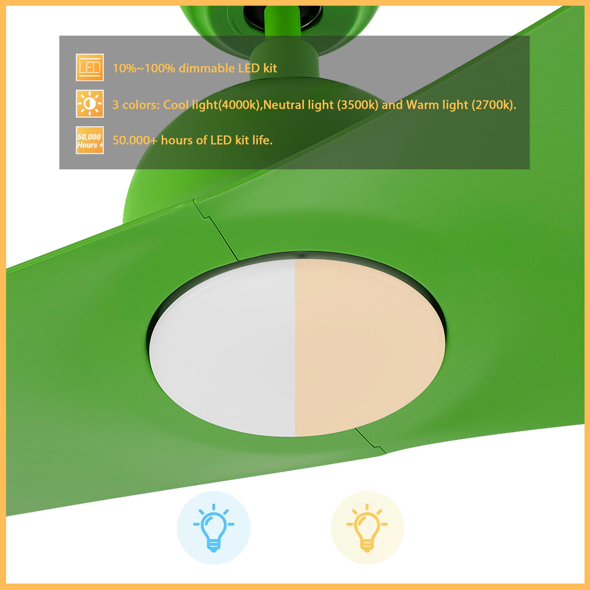 MAKO 52 In 2 Blade Smart Ceiling Fan With Integrated LED Lights With Google Home