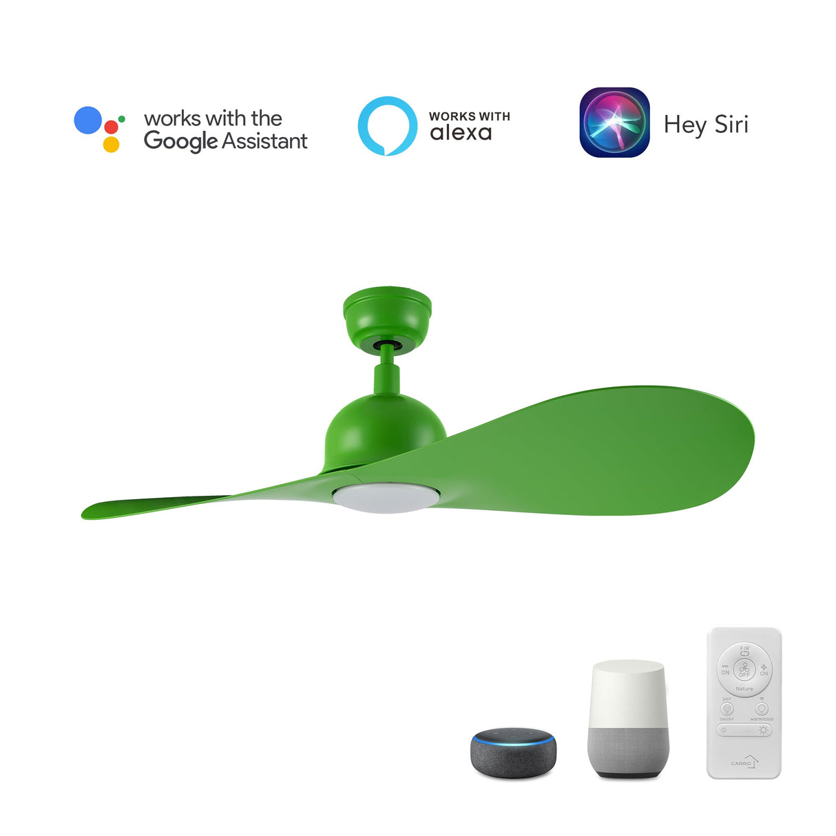 MAKO 52 In 2 Blade Smart Ceiling Fan With Integrated LED Lights With Google Home
