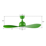 MAKO 52 In 2 Blade Smart Ceiling Fan With Integrated LED Lights With Google Home
