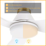 RYATT 45 In 3 Blade Smart Ceiling Fan With Integrated LED Lights With Google Home