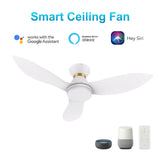 RYATT 45 In 3 Blade Smart Ceiling Fan With Integrated LED Lights With Google Home