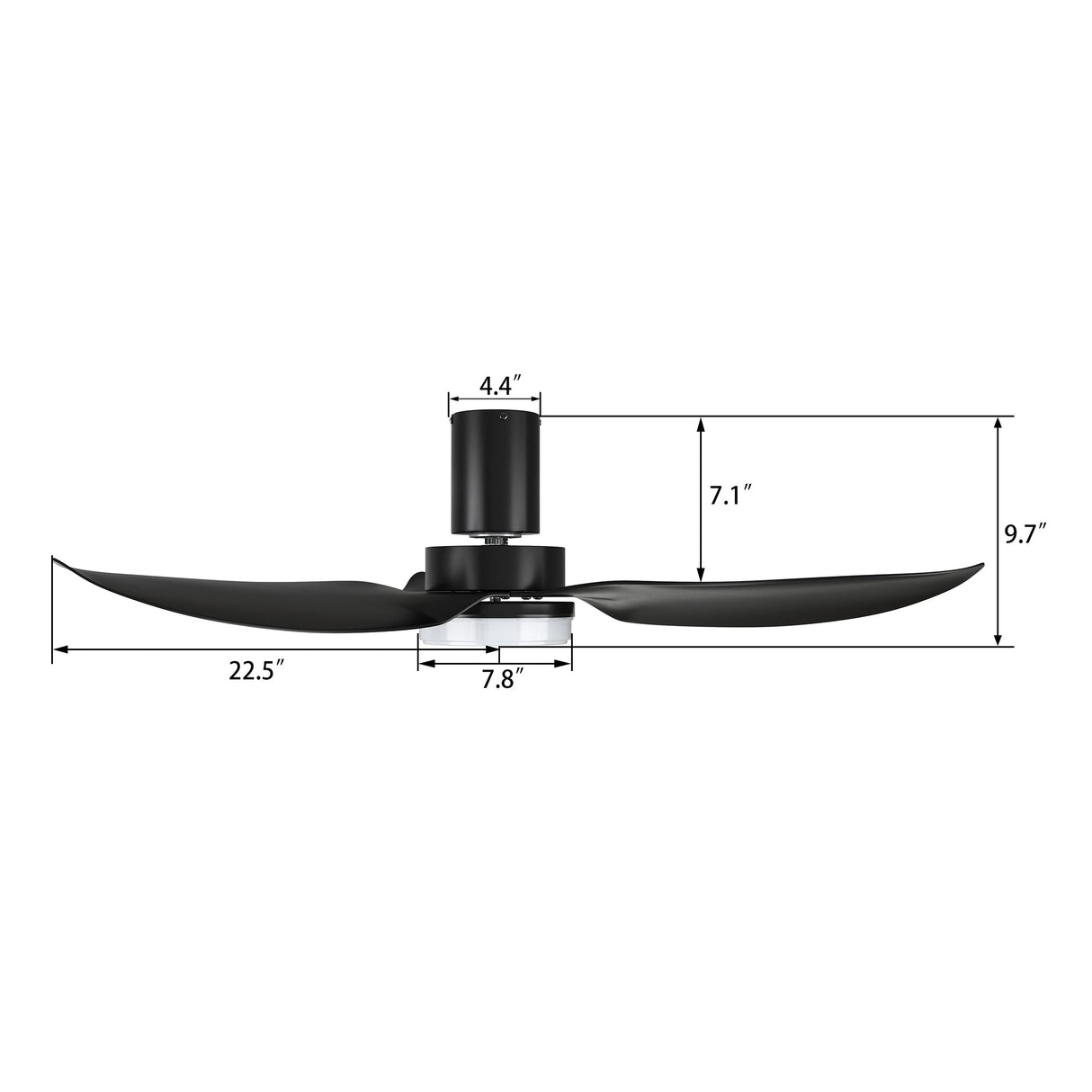 RYNA 36 In 3 Blade Smart Ceiling Fan With Integrated LED Lights With Google Home