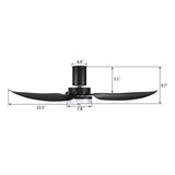 RYNA 36 In 3 Blade Smart Ceiling Fan With Integrated LED Lights With Google Home