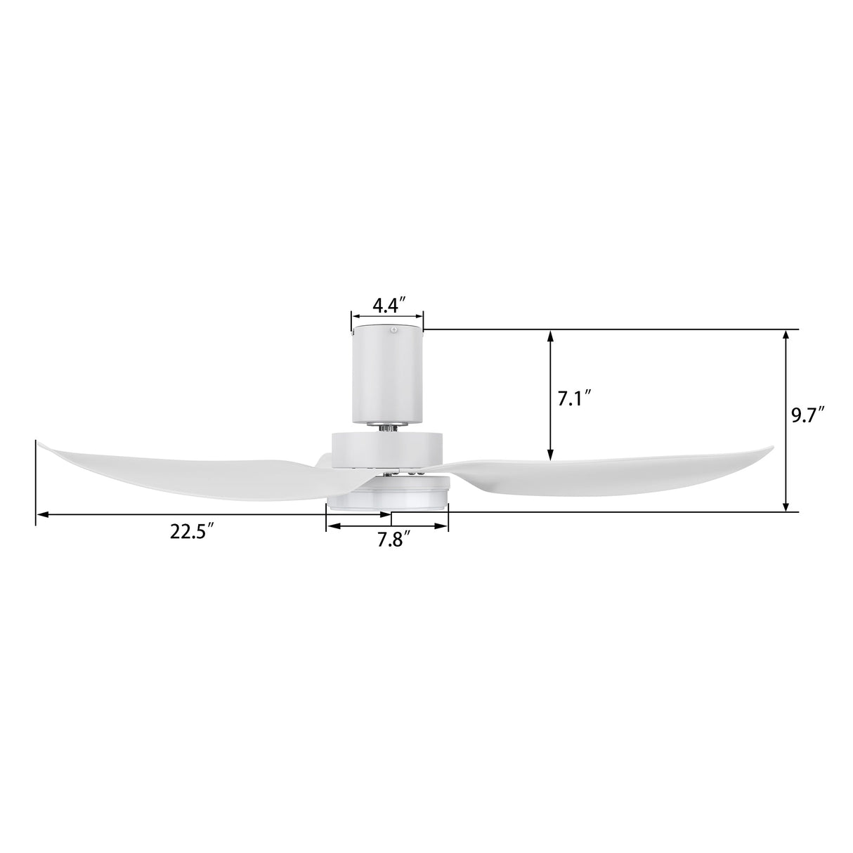 RYNA 45 In 3 Blade Smart Ceiling Fan With Integrated LED Lights With Google Home