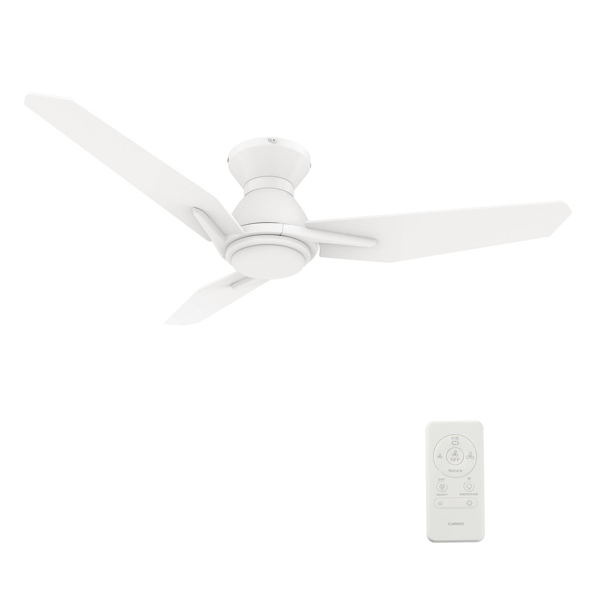CALEN 48 inch 3-Blade Flush Mount Smart Ceiling Fan with LED Light & Remote