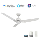 CALEN 48 In 3 Blade Smart Ceiling Fan With Integrated LED Lights With Google Home