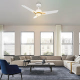 CALEN 48 In 3 Blade Smart Ceiling Fan With Integrated LED Lights With Google Home